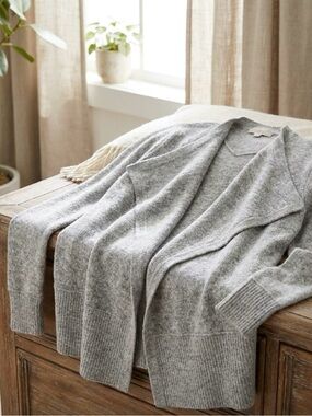 LOFT Light Gray Open-Front Women's Cardigan